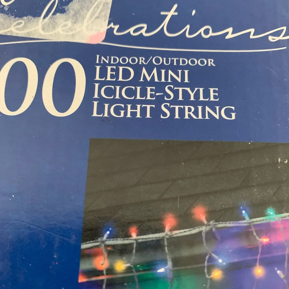 NOS ICICLE STYLE 100 count String Christmas Lights 6ft Celebrations LED Tested